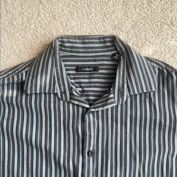 Alfani Blue Casual Button Down Shirt - Picture 2 of 6